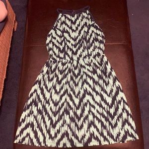 Mint green navy blue dress